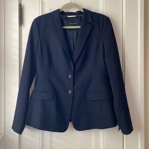Banana Republic navy blue lightweight wool suit jacket blazer 14